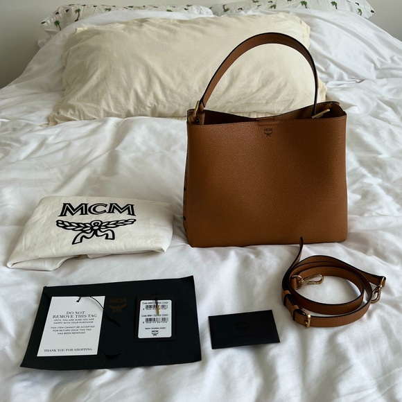 MCM Handbags - MCM sarah visetos hobo